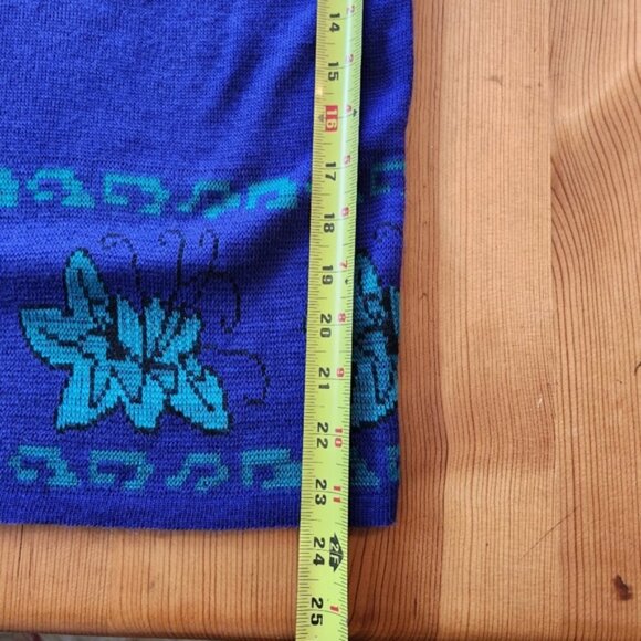 Vintage Purple Floral Tunic Sweater Cottagecore Academia 90s 1990s Knit … - Picture 9 of 10